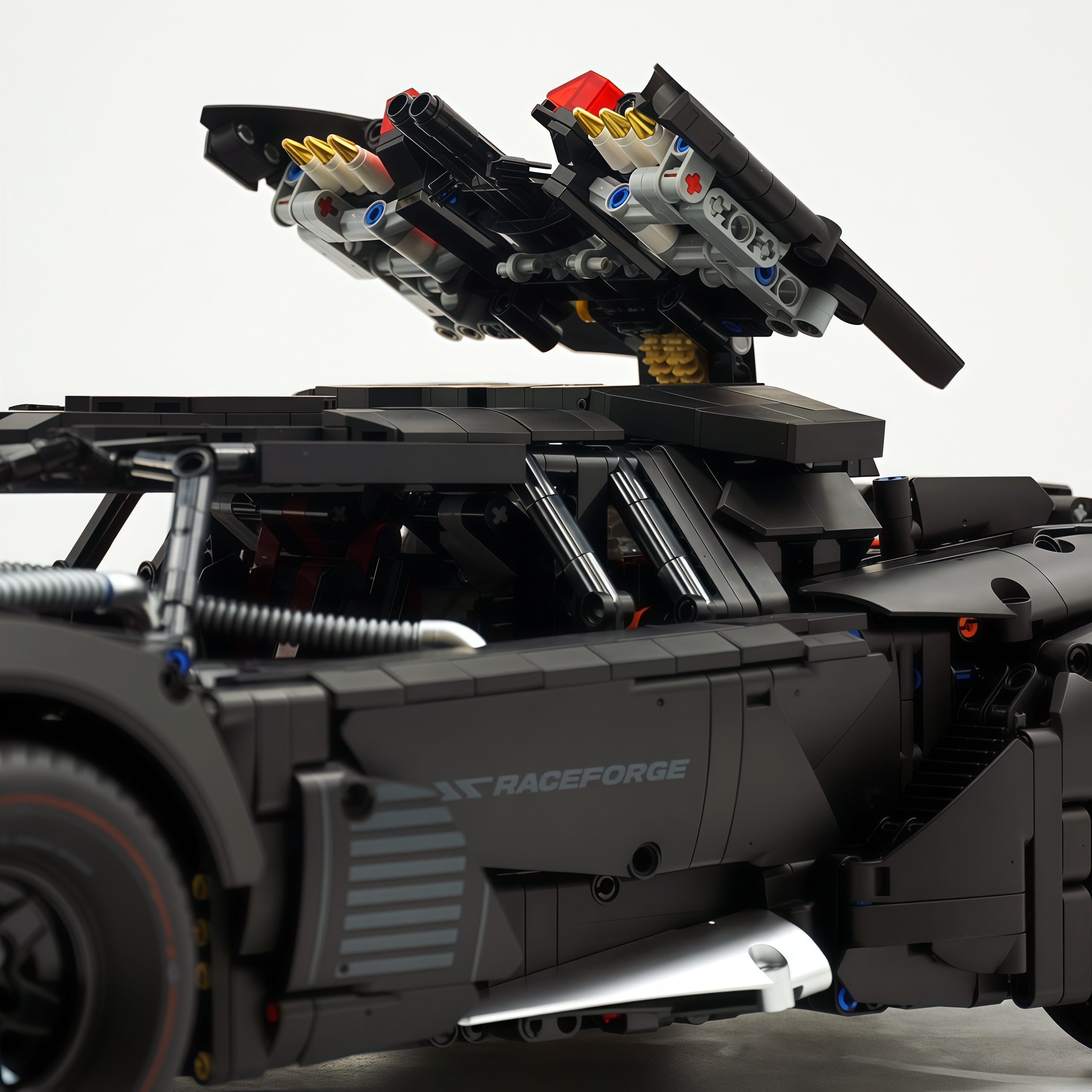 1: 8 Dark Armor Car Building Sets with Remote Control, Electric Lift Missile System, Electric Door (3927Pcs)