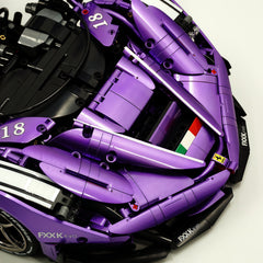 1: 8 LaFerrari FXXK EVO Custom Modified, peinture émaillée couleur améthyste rare, aileron arrière surdimensionné (4739 pièces)