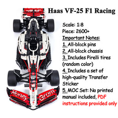 1:8 Haas VF-25 F1 Racing Set | Grand Prix Machine (2600+ PCS)