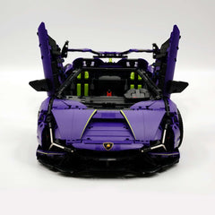 Lamborghini Supercar Comet Purple 1:8 avec télécommande – Fonctions électriques, moteur V10 et finition ciel étoilé personnalisée (3654 pièces)