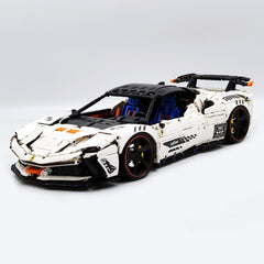 1:8 Ferrari SF90XX White Goddess, The Ultimate Supercar, More Than 12 Features Restored(4100 Pcs)