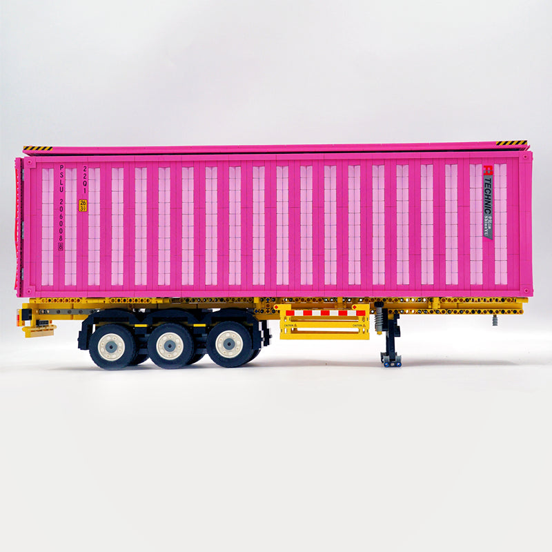 1: 8 Pink Box Trailer Truck, Total Length 110cm (8000+PCS)