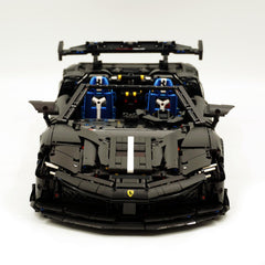 Coffret de construction Ferrari SF90 à l'échelle 1:8 – Supercar télécommandée ultime, finition peinture noire mate classique personnalisée (3982 pièces)