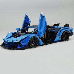 1: 8 Lamborghini One Off: Auténtica, Paint Pearl Blue Version, Motorized Convertible Switch Mode, Full Vehicle Motorization (3392 Pcs)