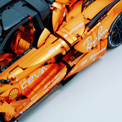 1: 8 LaFerrari FXXK EVO Custom Modified, Orange Gold Color Enamel Paint, Oversized Rear Wing (4739 Pcs)