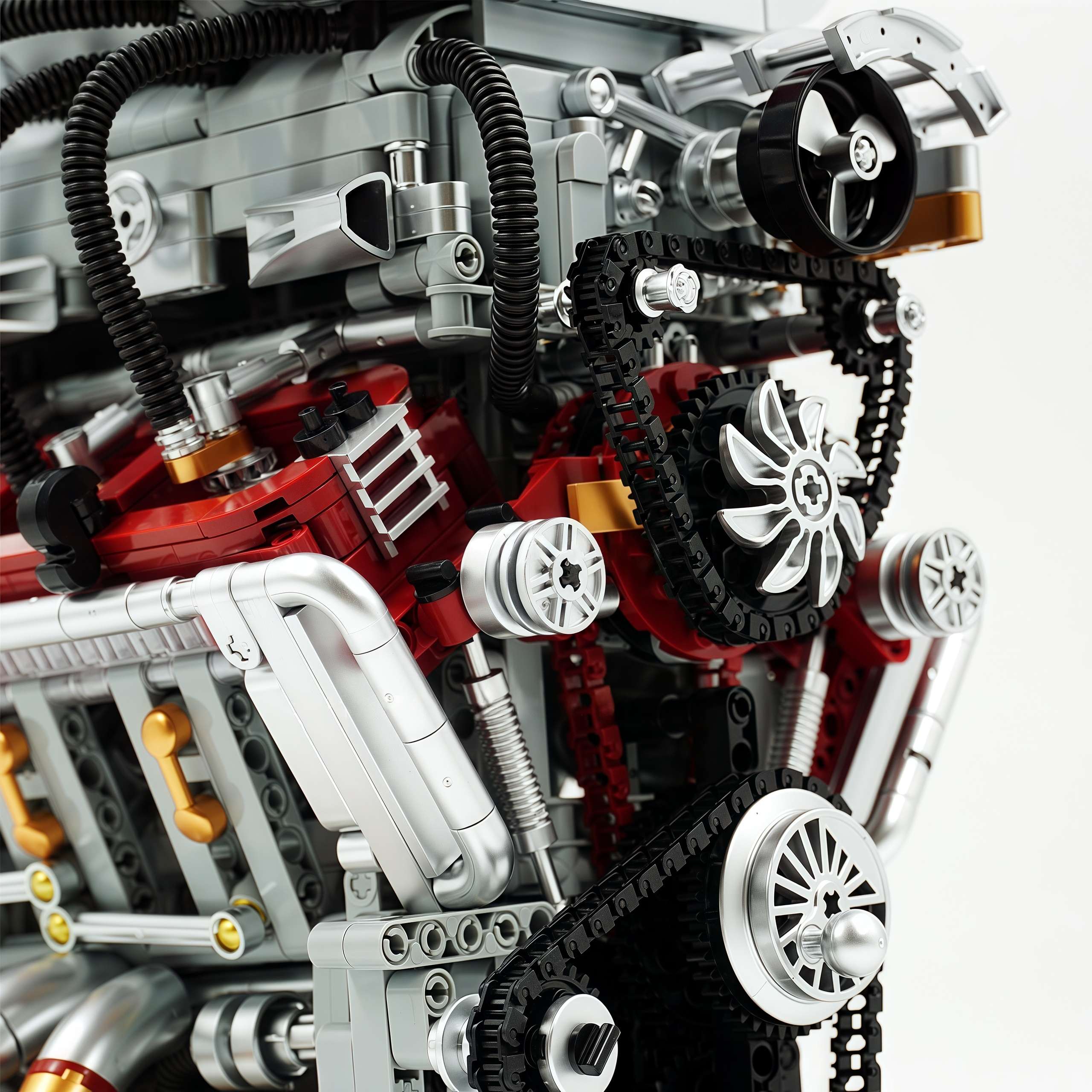 Motorised Dooge Hellcat V8 Engine (2347 Pcs)