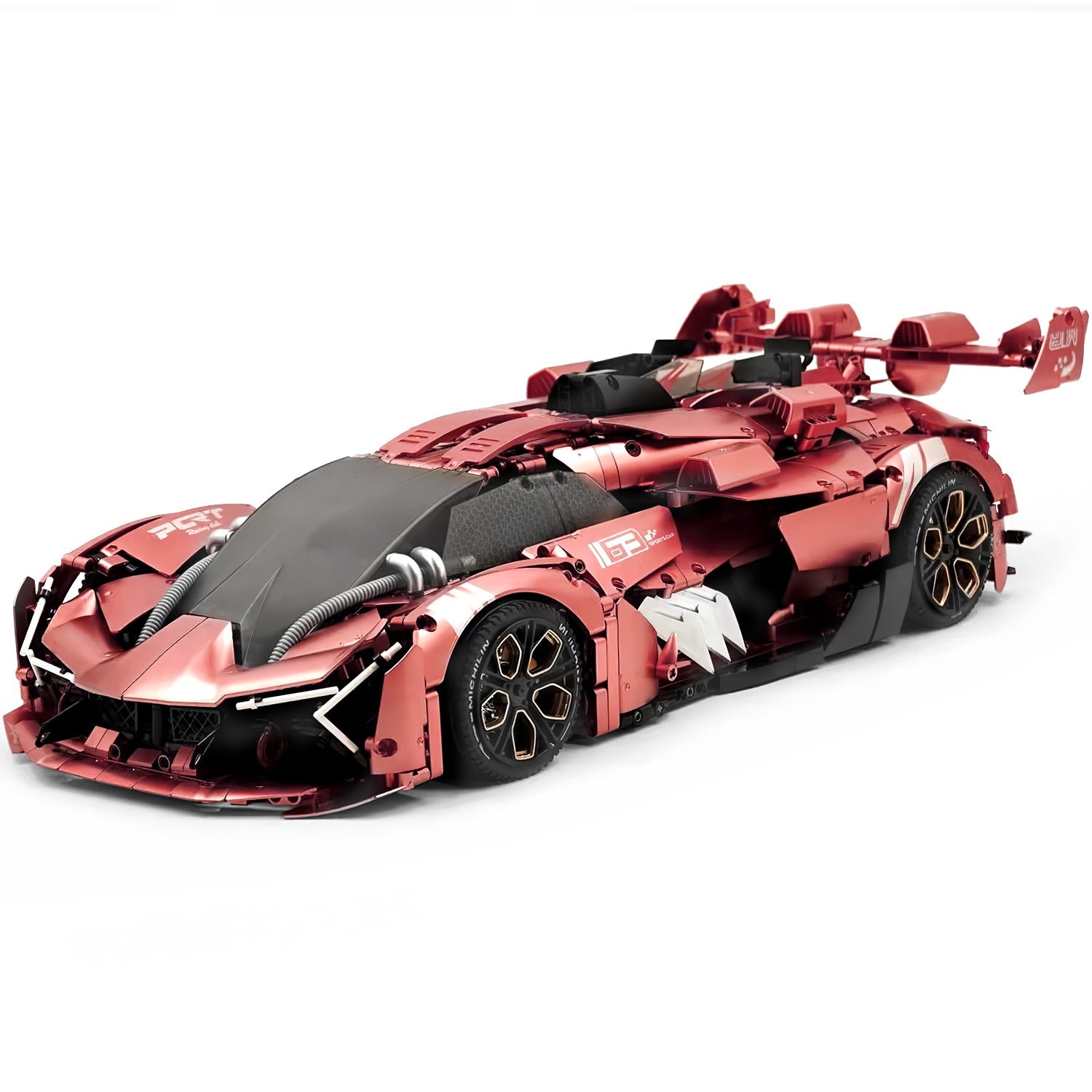 1:8 Pink Lamborghini TP90 Sports Car with Remote Control, Electric Suspension Lifting, Electric Doors Remote Control Model (3466 Pcs)