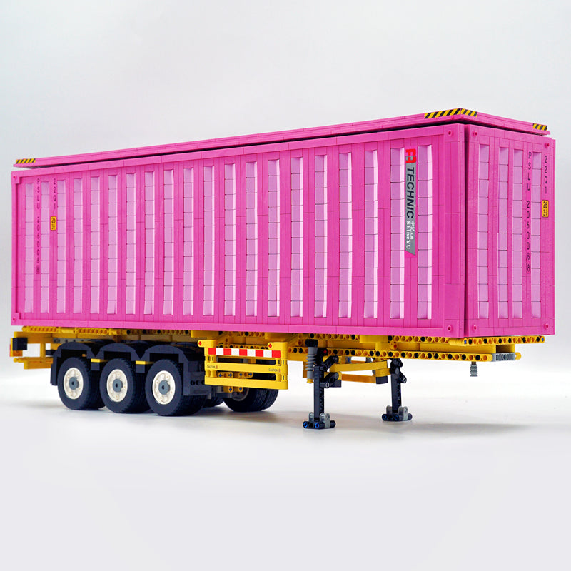 1: 8 Pink Box Trailer Truck, Total Length 110cm (8000+PCS)