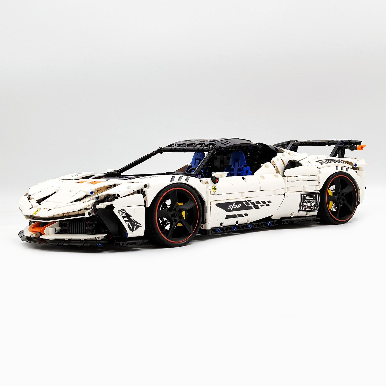 1:8 Ferrari SF90XX White Goddess, The Ultimate Supercar, More Than 12 Features Restored(4100 Pcs)