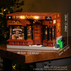 American Café Street Scene with LED Lighting | Premium Modular Building (1905 PCS)