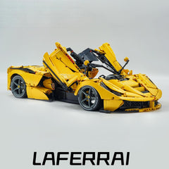 1: 8 LaFerrari FXXK EVO Custom Modified, Yellow Color Enamel Paint, Oversized Rear Wing (4739 Pcs)