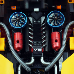 1: 8 juegos de construcción de superdeportivo Corvette C8 con control remoto, cola elevadora eléctrica, chasis elevador eléctrico, puerta eléctrica (3788 piezas)