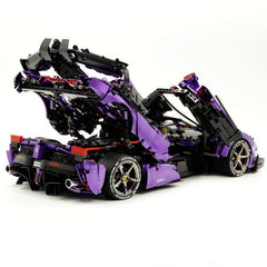 1: 8 LaFerrari FXXK EVO Custom Modified, peinture émaillée couleur améthyste rare, aileron arrière surdimensionné (4739 pièces)