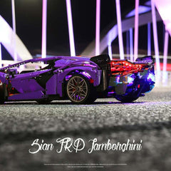 1:8 Purple Lamborghini Sian Collector's Edition (3955 Pcs) - BAV BRICK