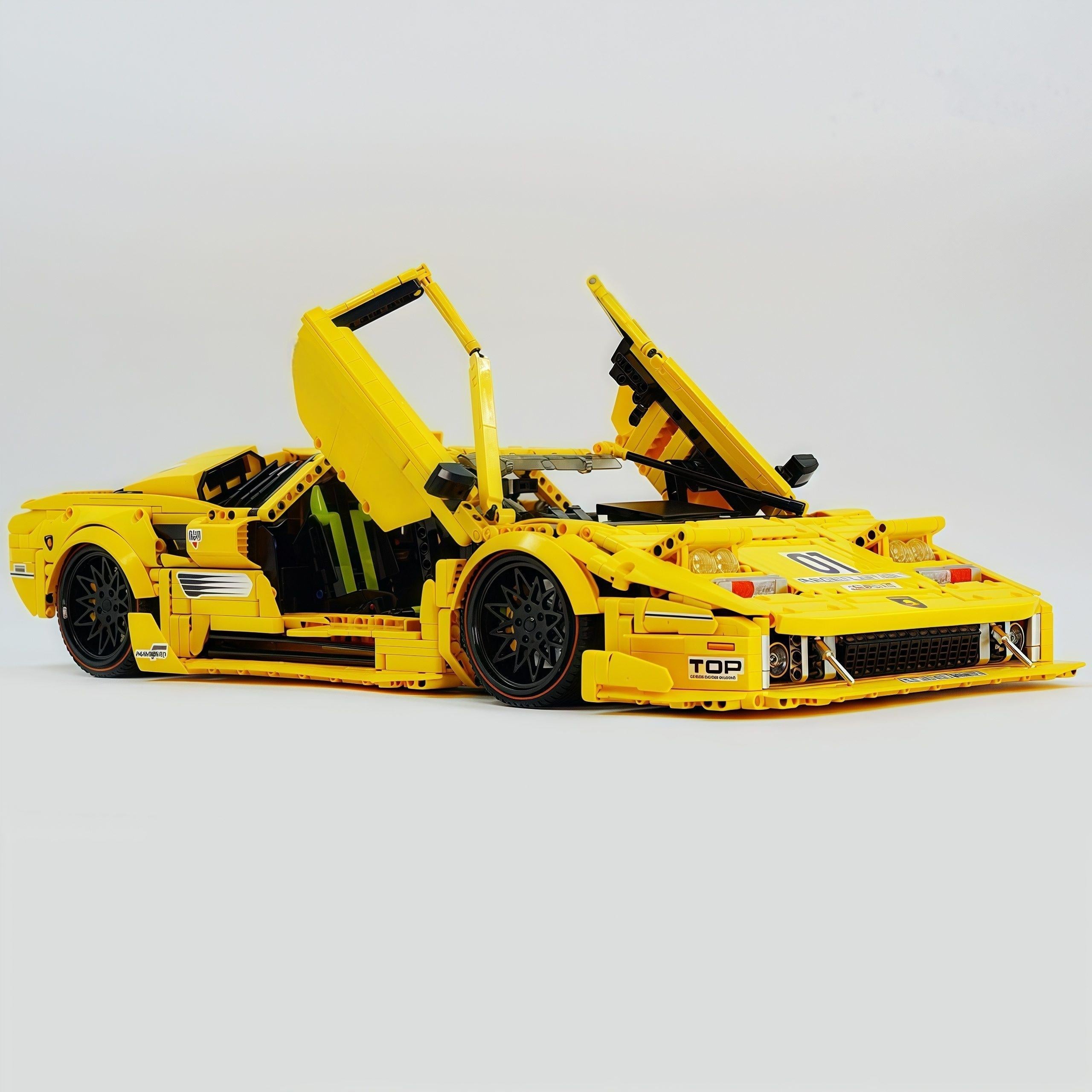 1:8 Lamborghini Countach LP5000 Building Set, Vibrant Yellow Customized Edition (3970+ PCS)