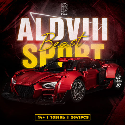 AUDI R8 Red Beast, Large Rear Wing (2641 Pcs) | BAV BRICK
