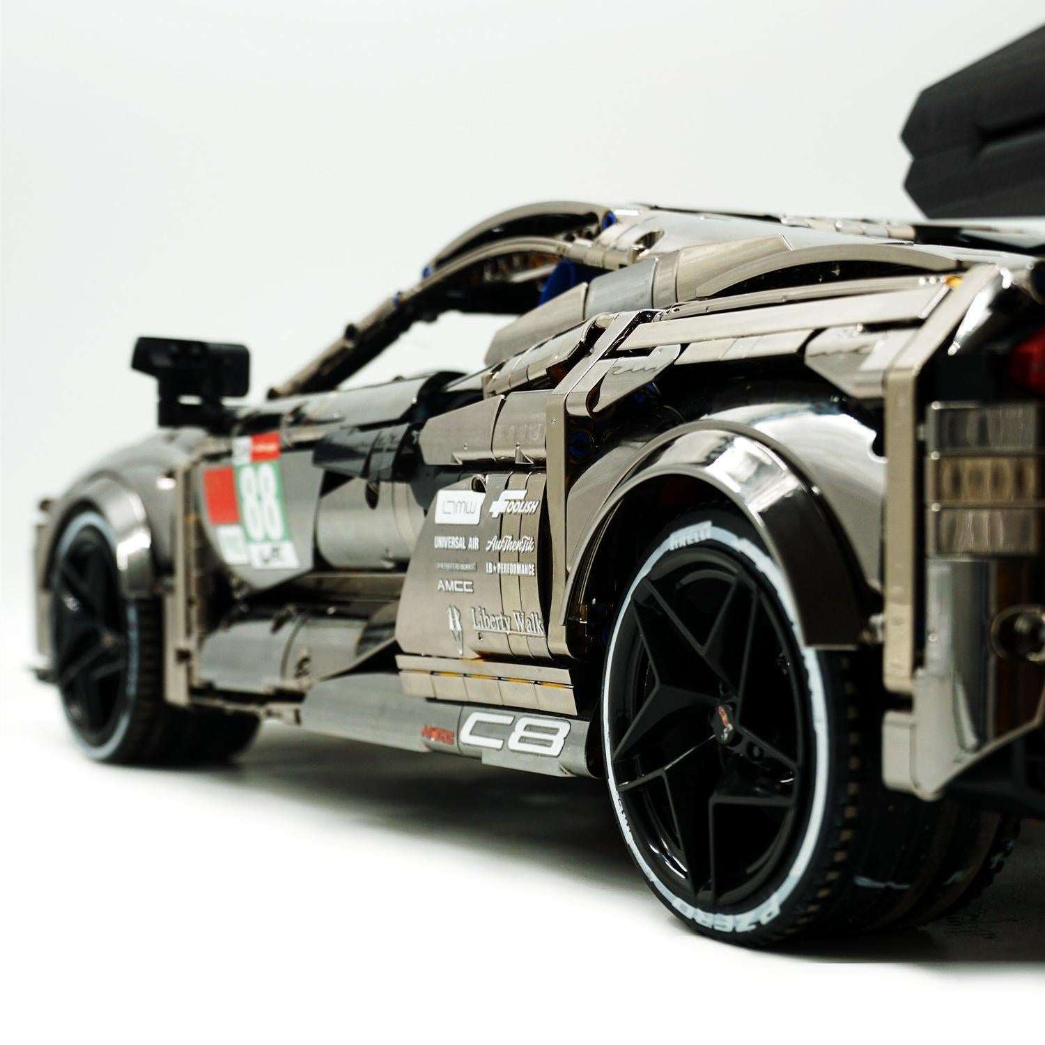 1: 8 Corvette C8 Supercar Building Sets, Mirror electroplating Customized Edition (3788 Pcs)