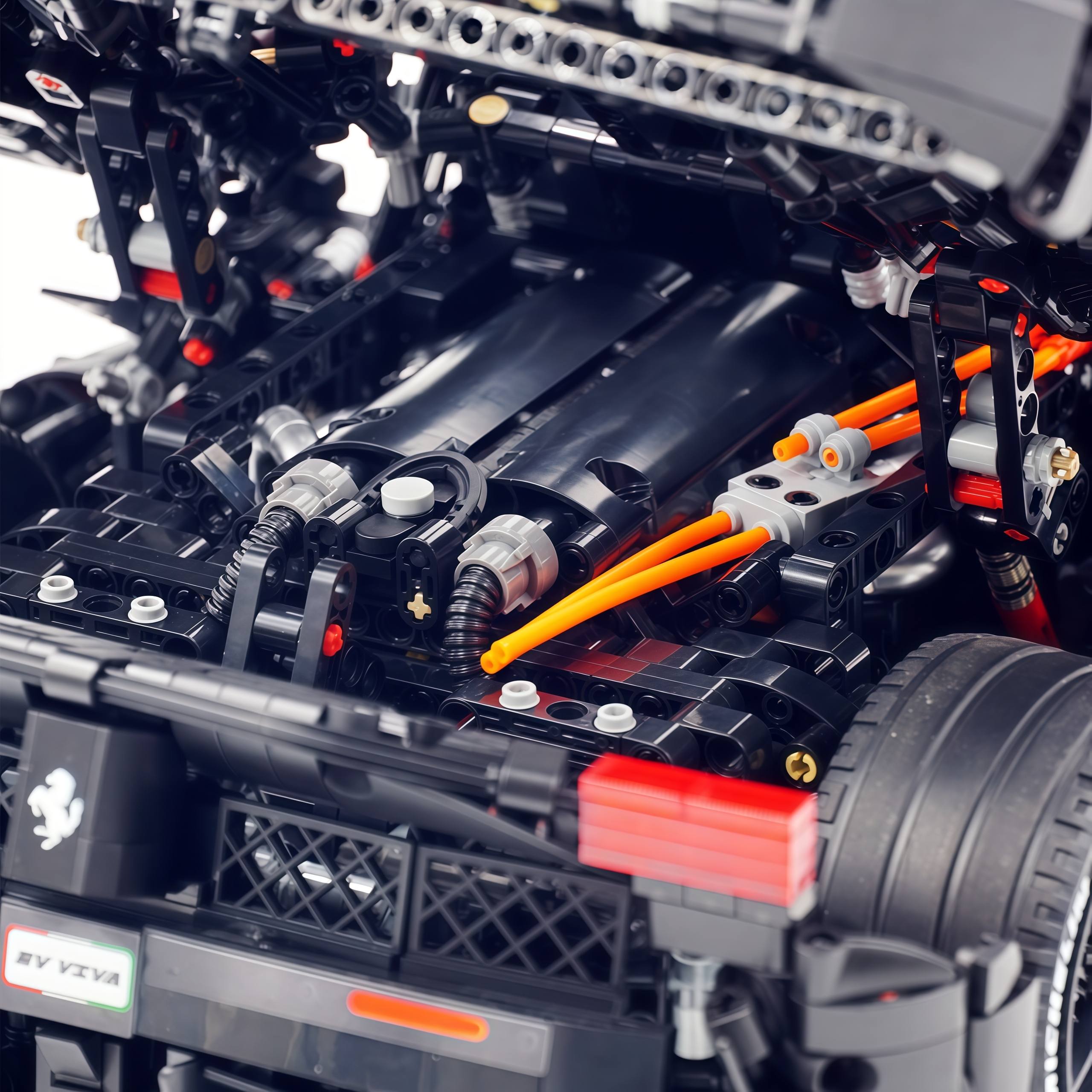 1: 8 LaFerrari FXXK EVO Custom Modified, Matte Black Paint, Oversized Rear Wing (4739 Pcs)