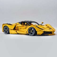 1: 8 LaFerrari FXXK EVO Custom Modified, Yellow Color Enamel Paint, Oversized Rear Wing (4739 Pcs)