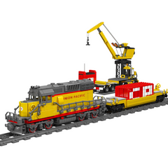 Remote-Controlled EMD SD40-2 Diesel Locomative | Freight Train With Crane(1170pcs) - BAV BRICK