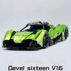 1:8 Devel sixteen V16 | Neon Green Custom Edition | Officially licensed (4016PCS) - BAV BRICK