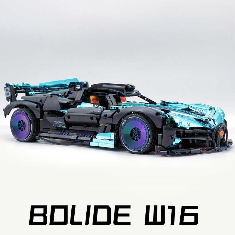 1: 8 Bugatti Bolide W16, Electroplating Lake Blue Customized Version, Fully Printed Exterior Parts, Free Electroplated Wheels (3588 PCS)