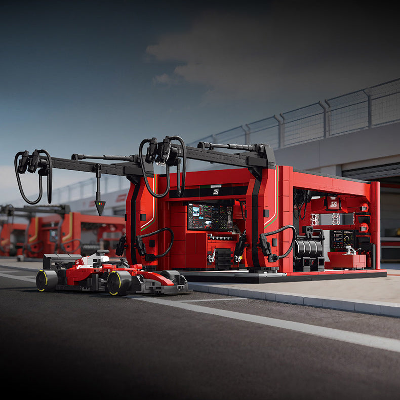 Ferrari F1 Race Car and F1 Pit House Set | 2035 PCS