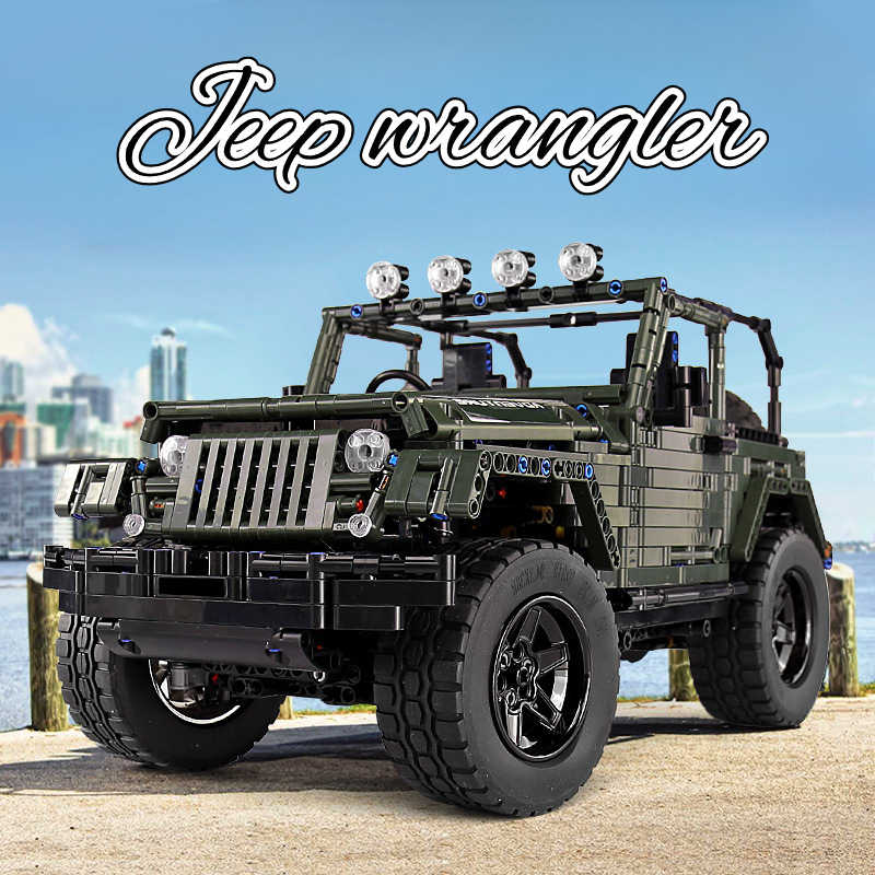 1: 8 Jeep Wrangler Army Green Off-Road Pickup, Adult Collectible Model Cars, 2096 Pcs