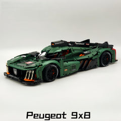 1: 8 Le Mans 9×8 RaceCar Juegos de construcción con control remoto, alerón trasero elevador eléctrico, faros fluorescentes (3746 piezas)