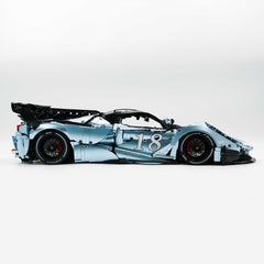 1: 8 LaFerrari FXXK EVO Custom Modified, The Captivating Bolivian B1lue Enamel Paint, Oversized Rear Wing (4739 Pcs)