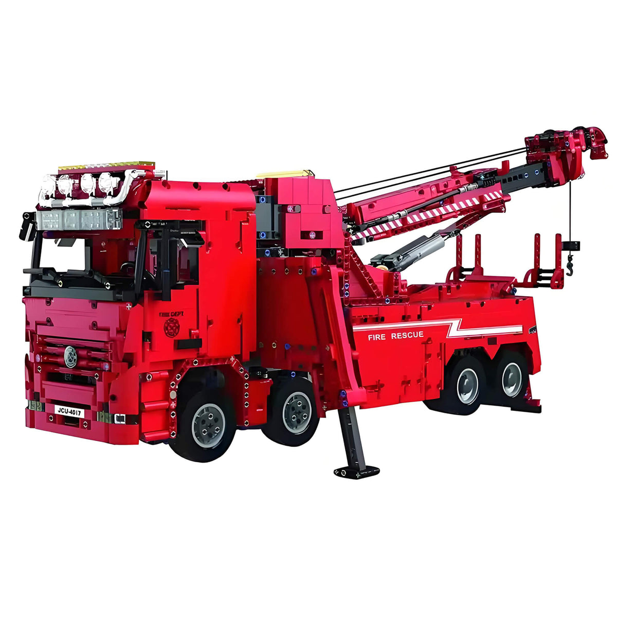 Remote Controlled Road Rescue Truck | Large Pneumatic Crane Trailer Wrecker(4915pcs)