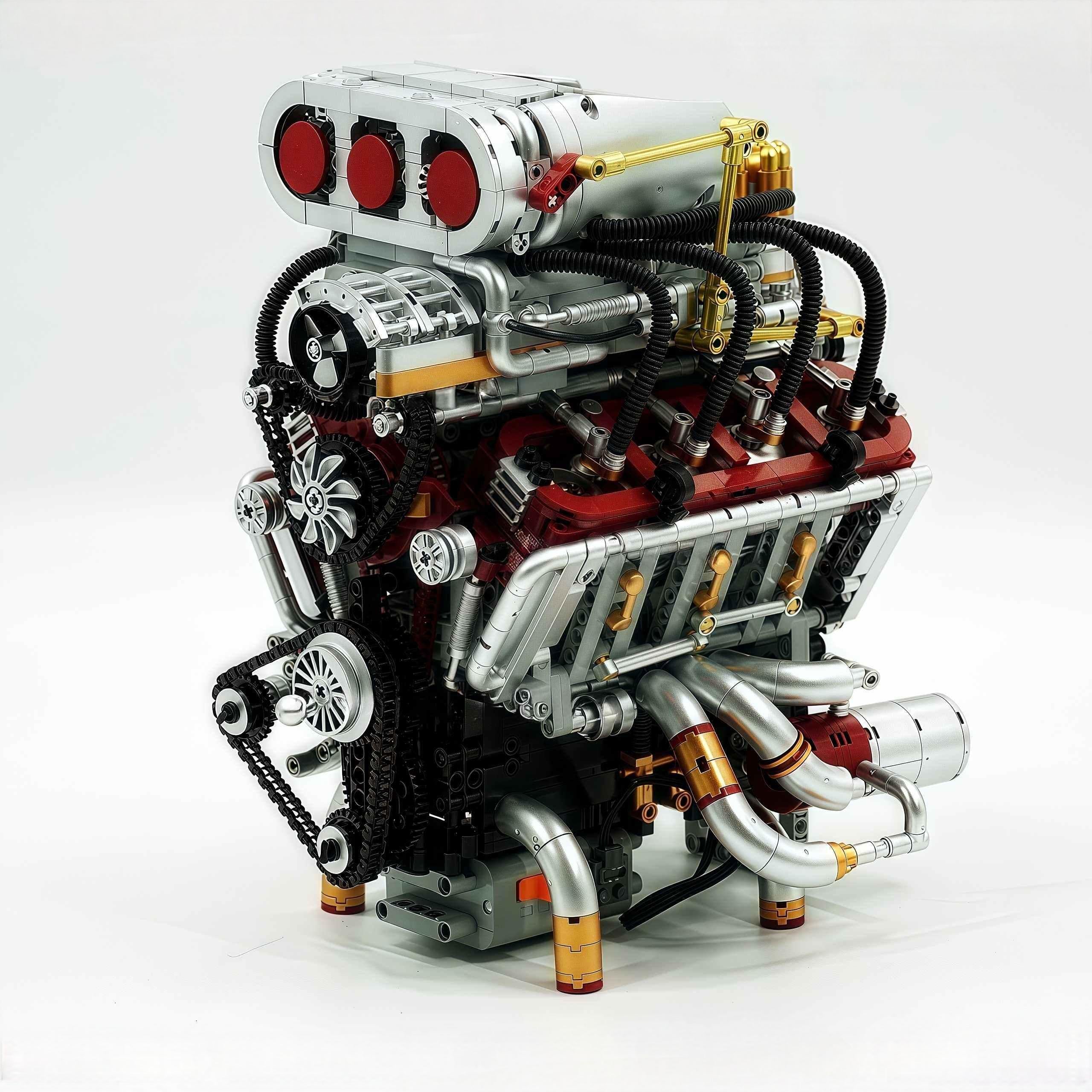 Motorised Dooge Hellcat V8 Engine (2347 Pcs)