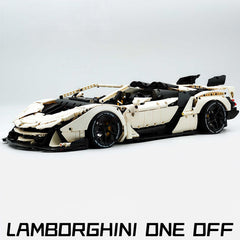 1: 8 Lamborghini One Off: Auténtica, White Goddess Version, Motorized Convertible Switch Mode, Full Vehicle Motorization (3392 Pcs)