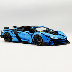 1: 8 Sant'Agata V12 Farewell, Paint Pearl Blue Version, Motorized Convertible Switch Mode, Full Vehicle Motorization (3392 Pcs)