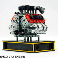 Motorised ENZO Supercar V10 Engine- 1079 Pcs | Electric piston linkage | Comes with base