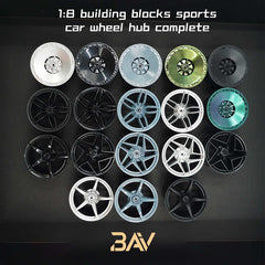 1:8 Custom Wheels, Suitable for All 1:8 Supercars (4-pack)