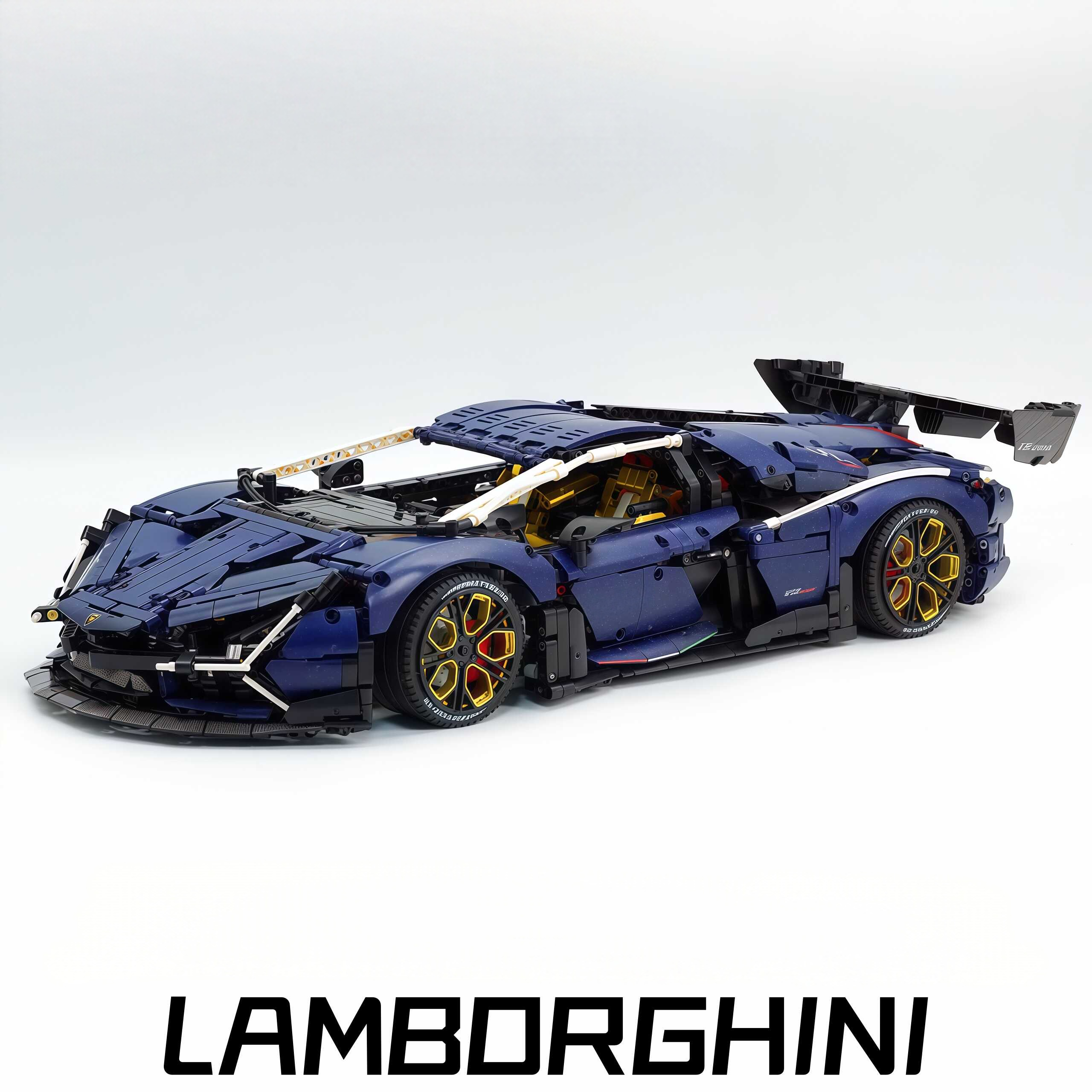 ブラックラビット 夜空レジンver（王冠）+ブルー（小） 1:8 Starry Night Sportcar Building Sets with Remote Control