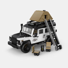 LAND ROVER DEFENDER CAMPER | British Camper Off‑Roader with Container Display Case(676 PCS)