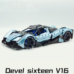 1:8 Devel sixteen V16 | Electroplating Tiffany Blue Custom Edition | Officially licensed (4016PCS)