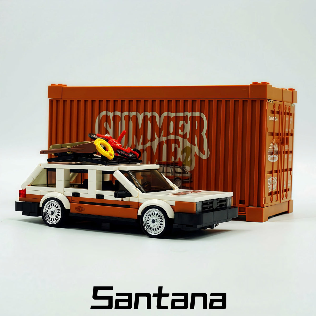 Volkswagen Santana 80s German Wagon Sleeper with Container Display Case(457 PCS)