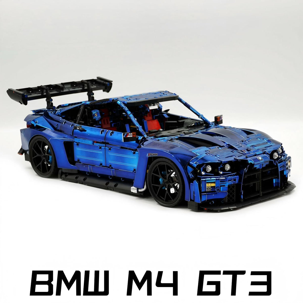 1: 8 BMW M4 GT3 Building Set, Fully Detailed Simulation, Electric Sapphire Blue Custom Edition (4556Pcs)
