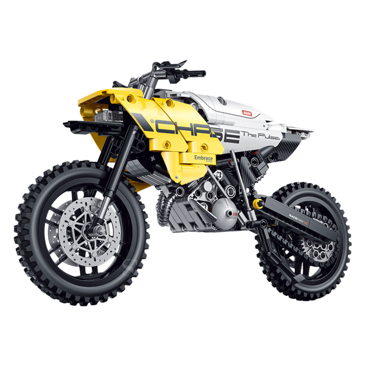 Yellow Scrambler | 1:8 Scale Motorcycle | 510 PCS