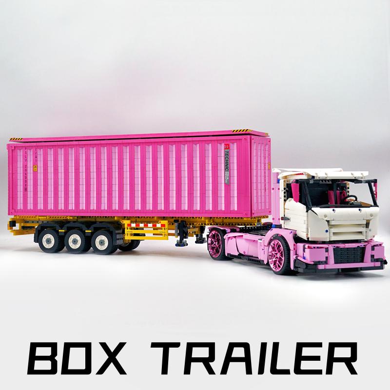 1: 8 Pink Box Trailer Truck, Total Length 110cm (8000+PCS)