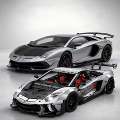 1:8 Lamborghini Aventador SVJ LBWK | Chrome Bull Widebody Supercar (4990+ PCS)