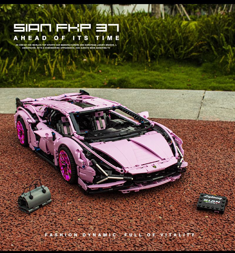 1: 8 Pink Lamborghini Sian Special Edition (3696 PCS)