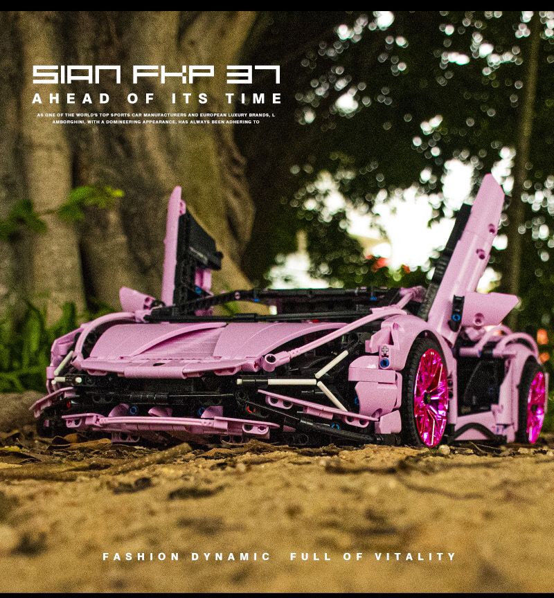 1: 8 Pink Lamborghini Sian Special Edition (3696 PCS)