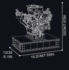 Motor V8 LAFERRARI N.° F488 Supercar | 1123 piezas | Varillaje de pistón eléctrico | Incluye base