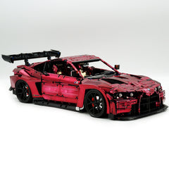 1: 8 BMW M4 GT3 Building Set, Fully Detailed Simulation, Custom Wine Red Electroplating Appearance Edition (4556Pcs)