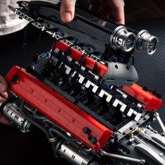 Motorized Large Ferrari SP3 V12 Engine | 12-Cylinder Prancing Horse Engine Package (2155 PCS)