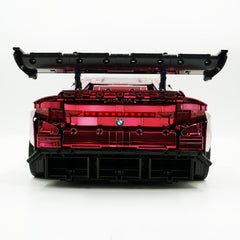 1: 8 BMW M4 GT3 Building Set, Fully Detailed Simulation, Custom Wine Red Electroplating Appearance Edition (4556Pcs)